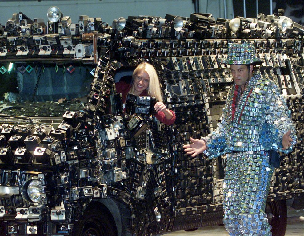 Blank affixed 1,705 attached cameras to a 1972 Dodge van. AP Photo/Frank Augstein